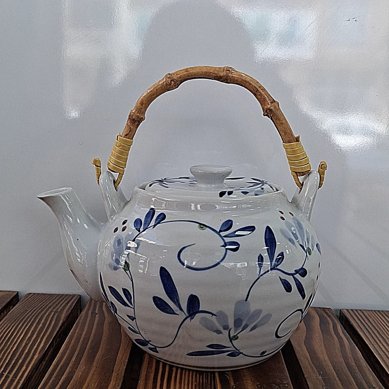 قوری گل اسلیمی کف آبی