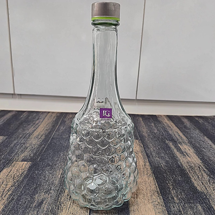 بطری شیشه ای سانرایز درب استیل پیچی