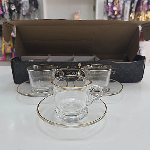 سرویس فنجان نعلبکی لب طلا وارداتی