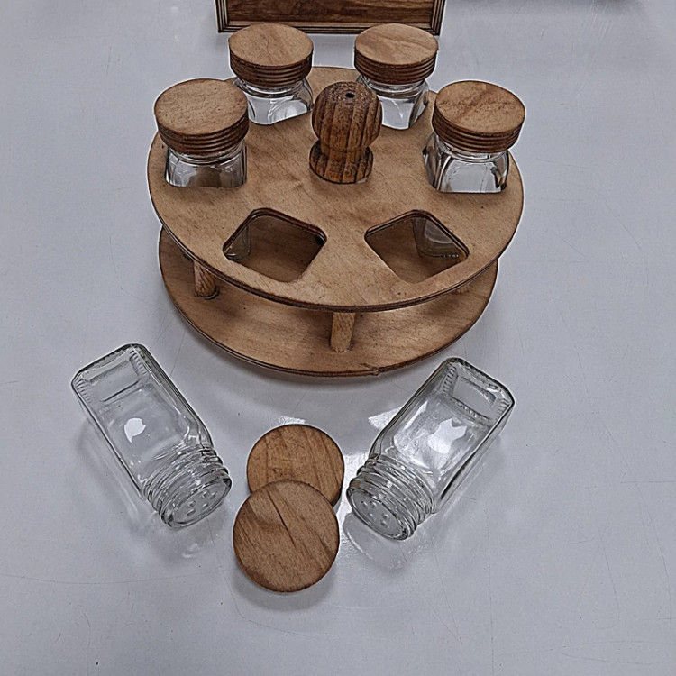 استندمکارتی درب چوبی چرخشی گرد(6مکارتی)