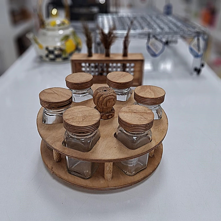استندمکارتی درب چوبی چرخشی گرد(6مکارتی)