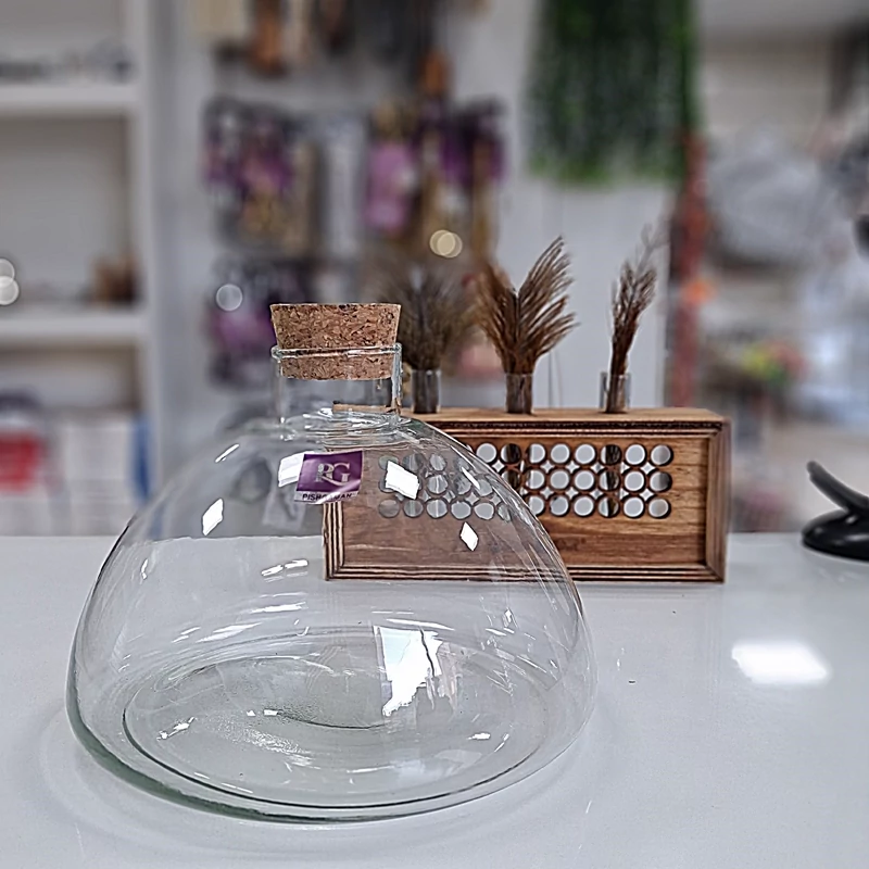 بطری شیشه ای مدل کوزه ای درب چوب پنبه