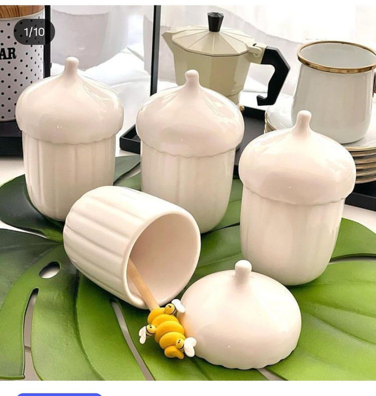 بانکه شکلات خوری سرامیکی درب دار فانتزی