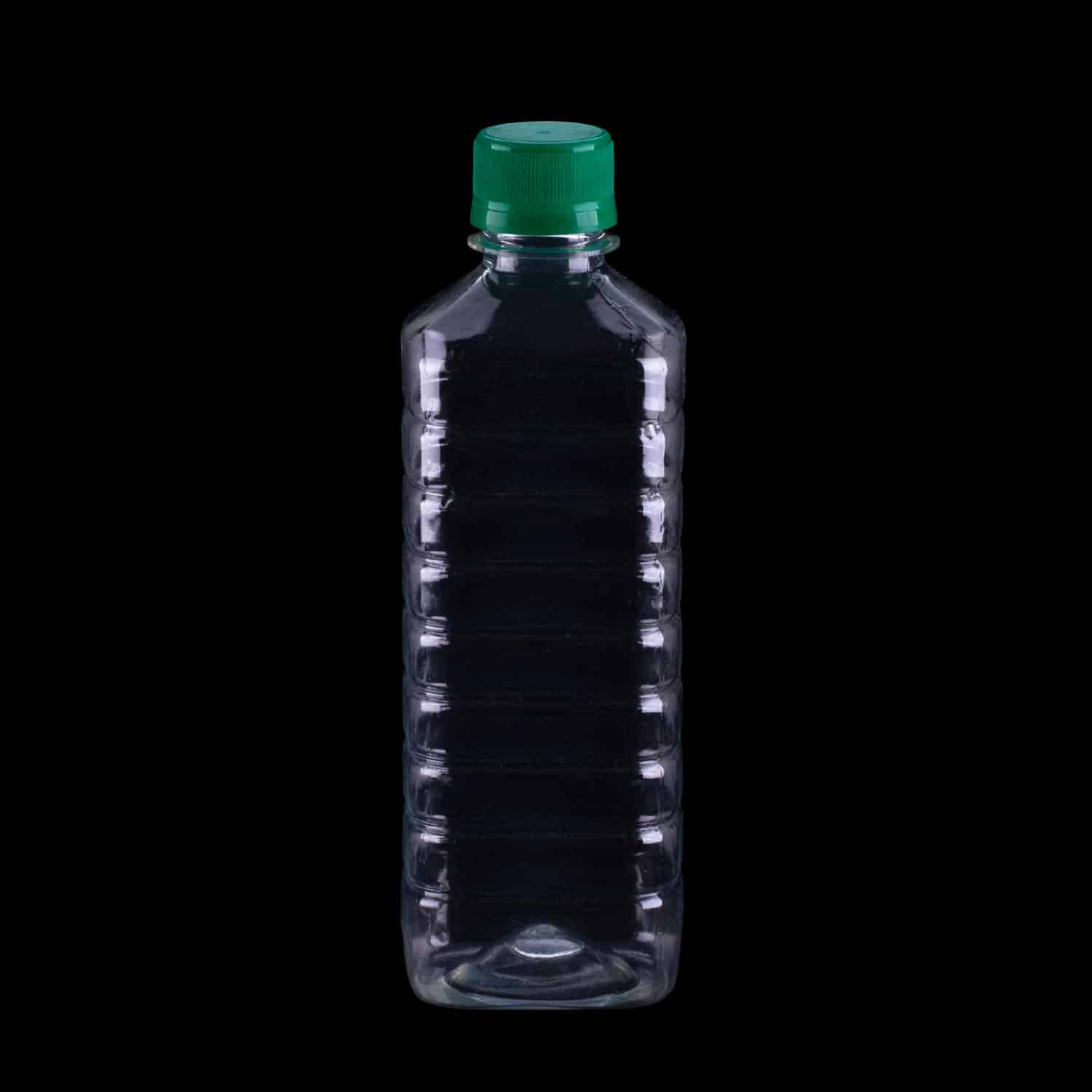بطری یکبارمصرف نیم لیتری چهارگوش (همراه با درب)