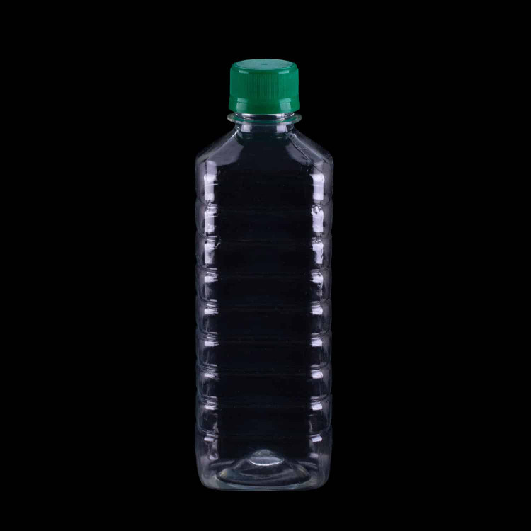 بطری یکبارمصرف نیم لیتری چهارگوش (همراه با درب)
