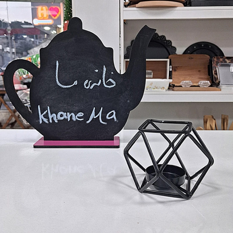 شمعدان مدل والریا فلزی مشکی دکوری