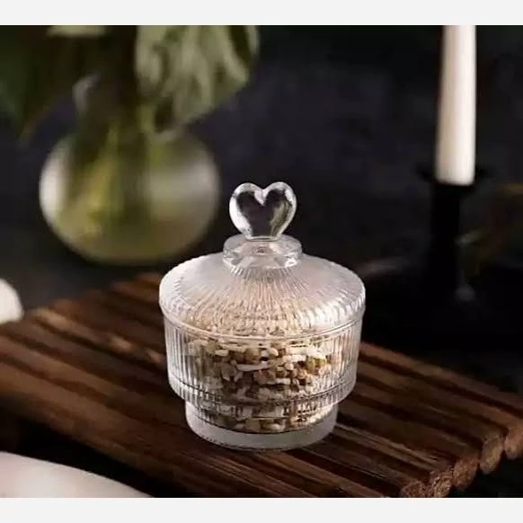 قندان شیشه ای درب قلبی