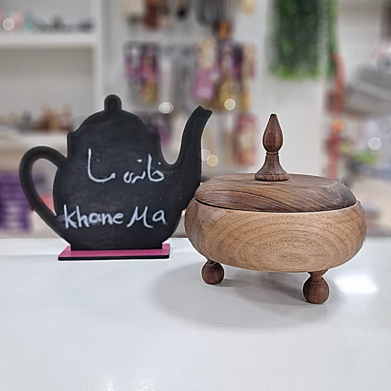 شکلات خوری پایه کوتاه درب دار چوب گردو