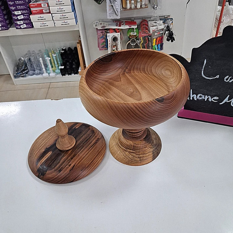 شکلات خوری درب و پایه دار چوب گردو قطر20