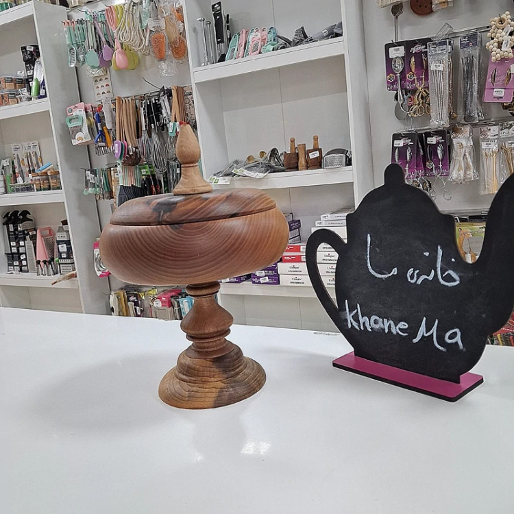 شکلات خوری درب و پایه دار چوب گردو قطر20