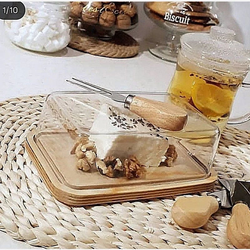 کره و پنیر خوری اکرولیک زیره چوب بامبو