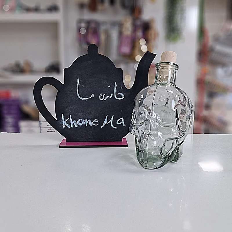 بطری اسکلت شیشه ای درب چوب پنبه
