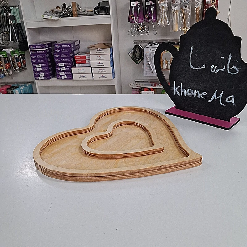مزه خوری قلبی دو خانه چوبی