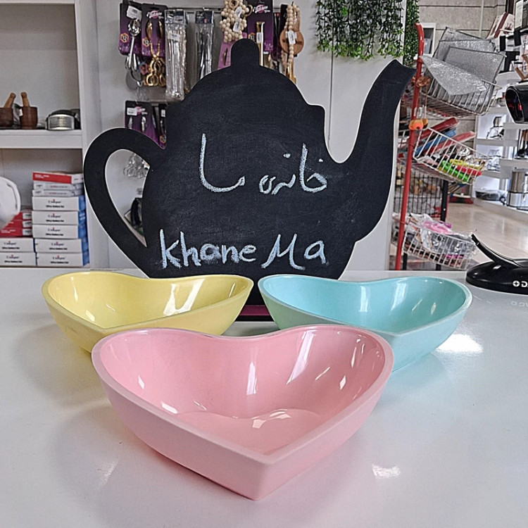 پیاله پلاستیکی رنگی 3 عددی قلبی