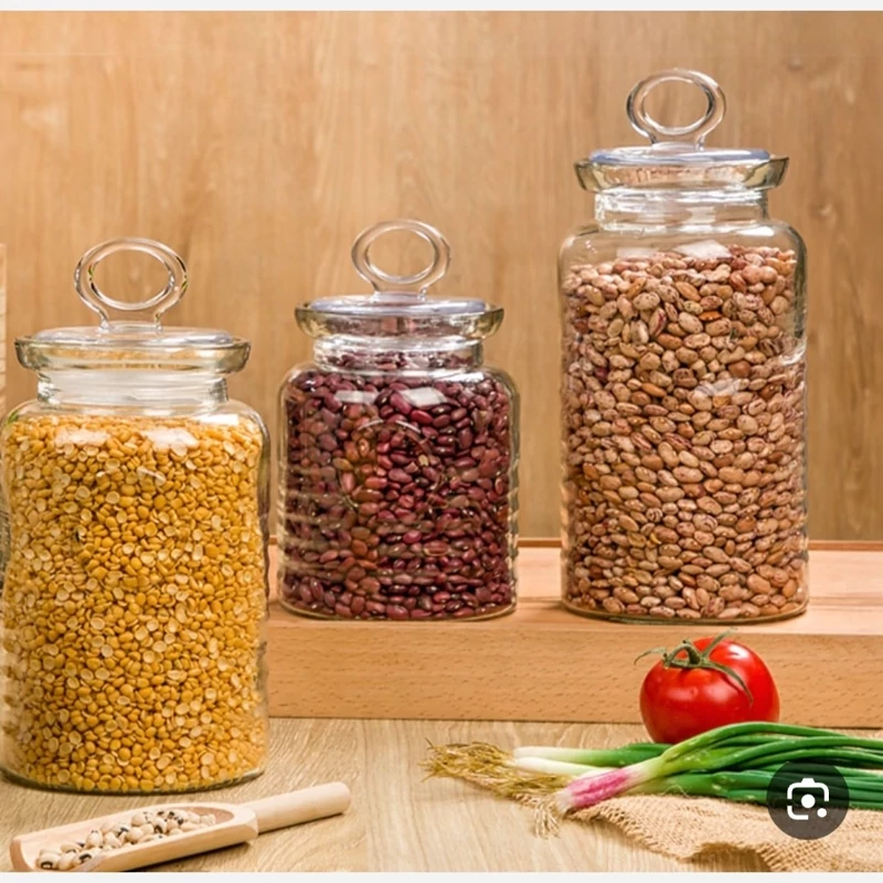 بانکه شیشه ای درب قلبی سایز3 لیمون