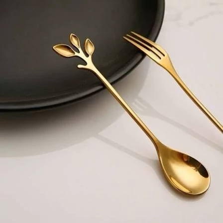قاشق شربت برگ طلایی (6عددی)