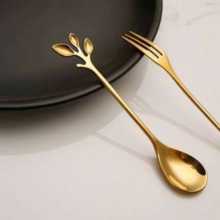 قاشق شربت برگ طلایی (6عددی)