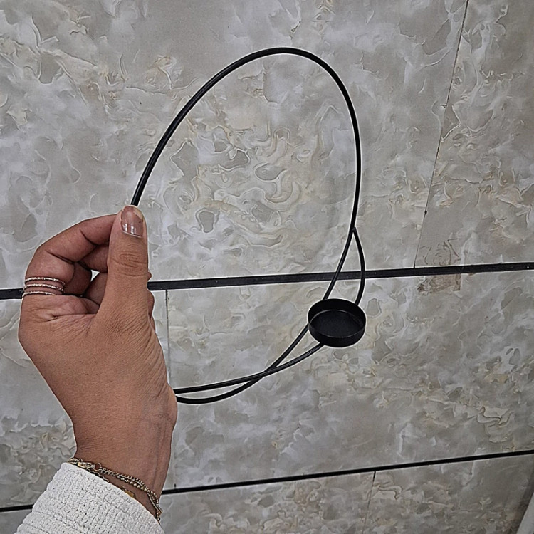 جا شمعی دیواری دایره ای مشکی