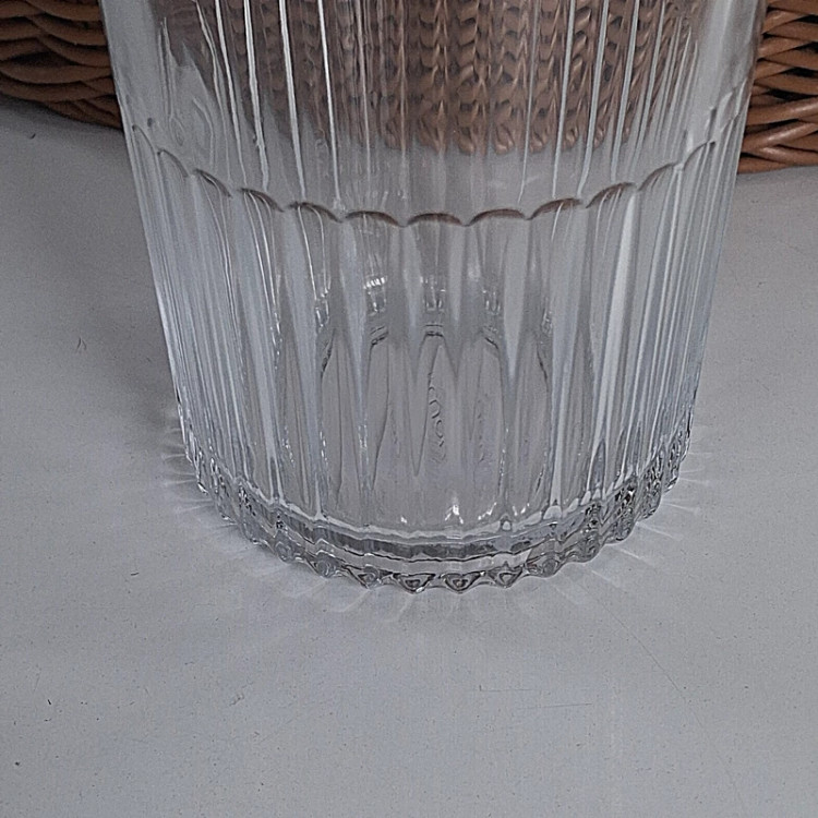 لیوان شیشه ای شیاردار لیمون