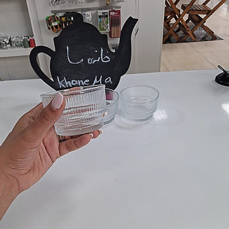 پیاله شیاردار شیشه ای (6 عددی)