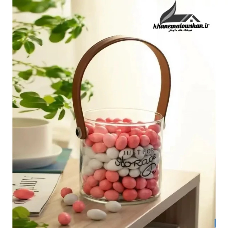 گلدان استوانه ای دسته چرم