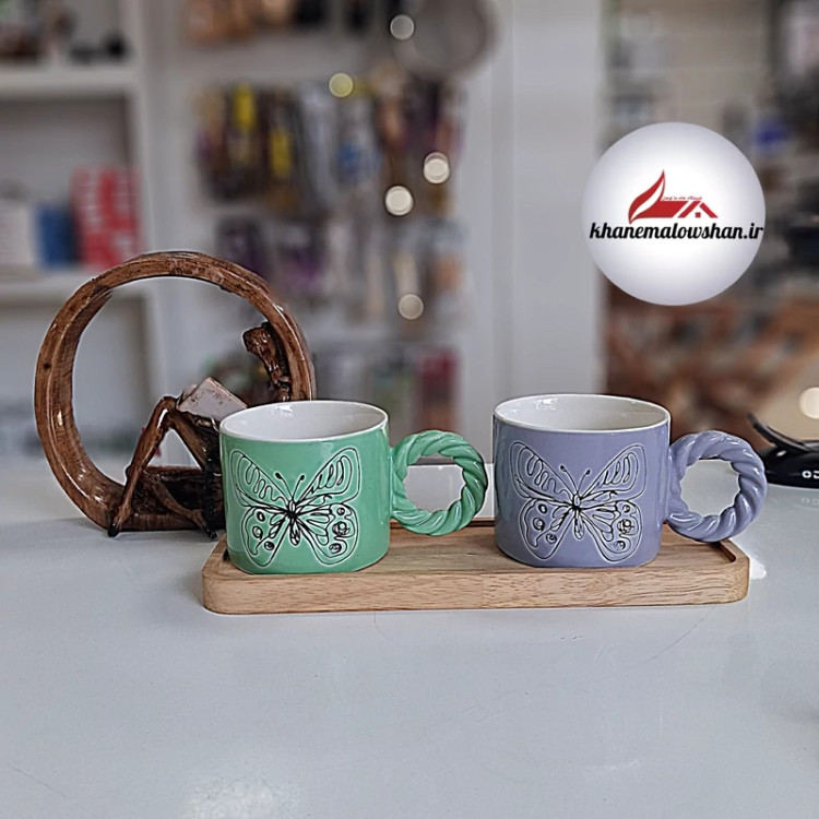 ماگ سرامیکی دسته مرواریدی