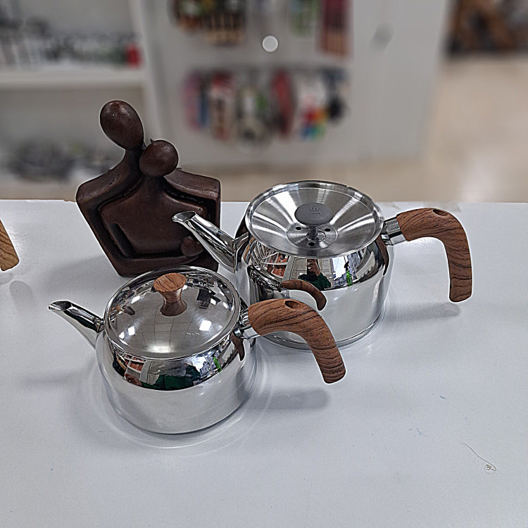 کتری و قوری kst دسته چوبی