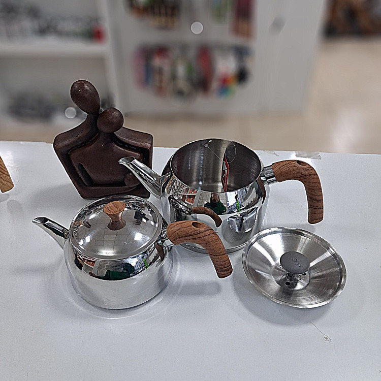 کتری و قوری kst دسته چوبی