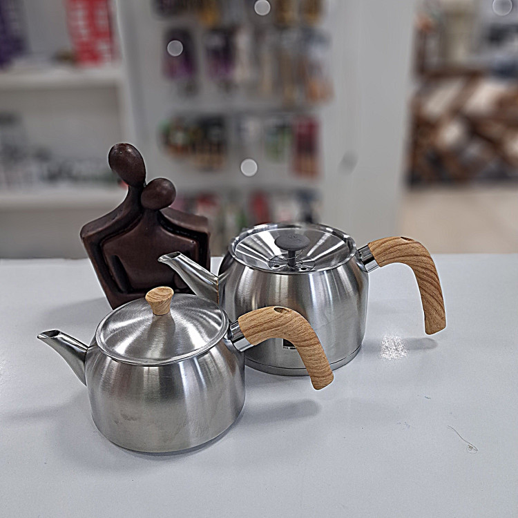 کتری و قوری kst دسته چوبی