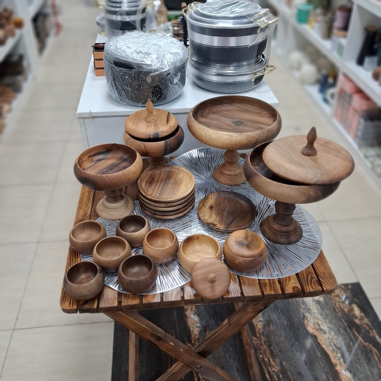 سرویس 6 نفره چوب گردو