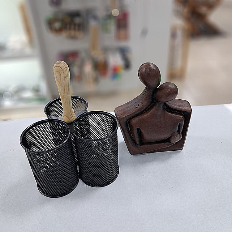 جا قاشقی دسته چوبی3 خانه