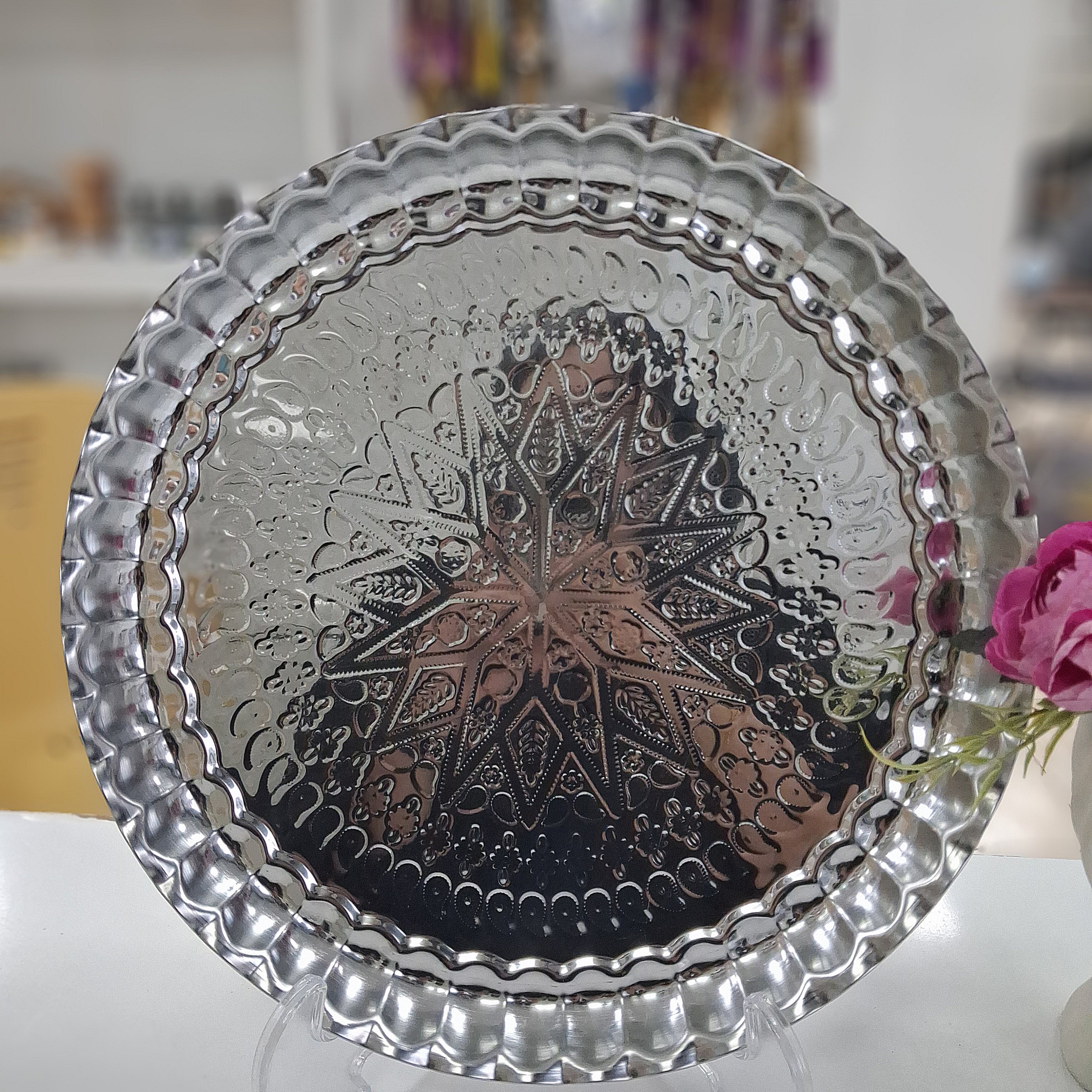 سینی استیل قطر36 حکاکی